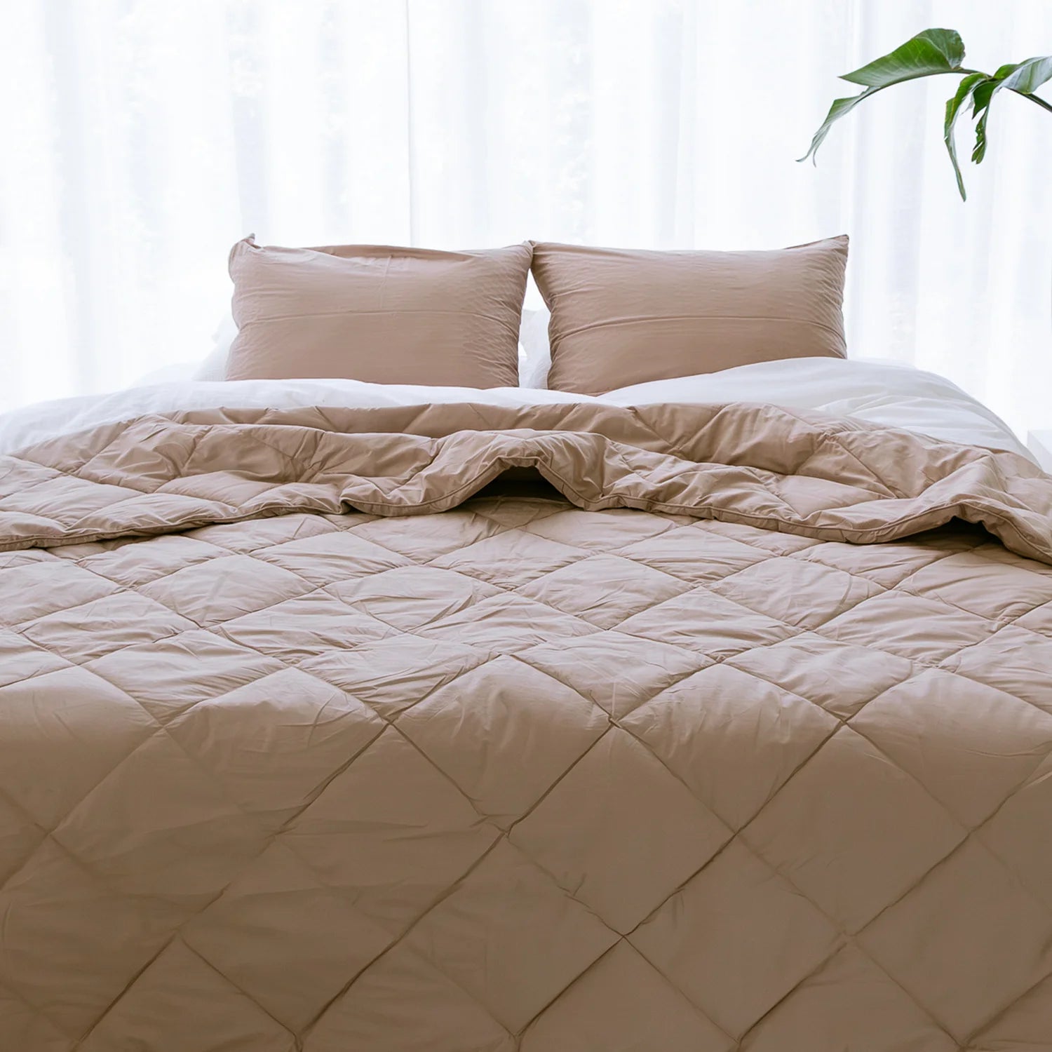 HappyBed Couette d'été lavable | Percale de coton | Dune