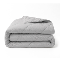 HappyBed Percal zomerdekbed in pebble grey, licht en ademend percal katoen voor frisse zomernachten