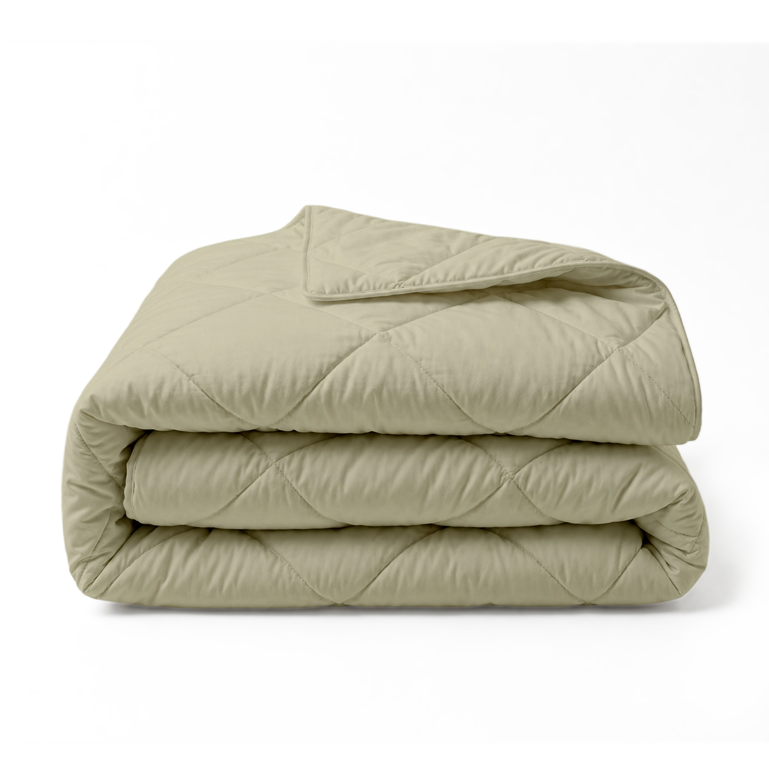 HappyBed Zomerdekbed in Sage Green van percal katoen, licht en ademend voor warme zomernachten
