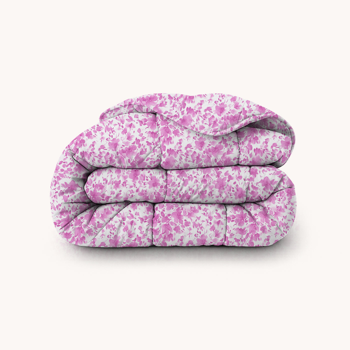 HappyBed Spring Blossom dekbed met paarse bloemmotieven, zacht en hypoallergeen, geschikt voor elk seizoen