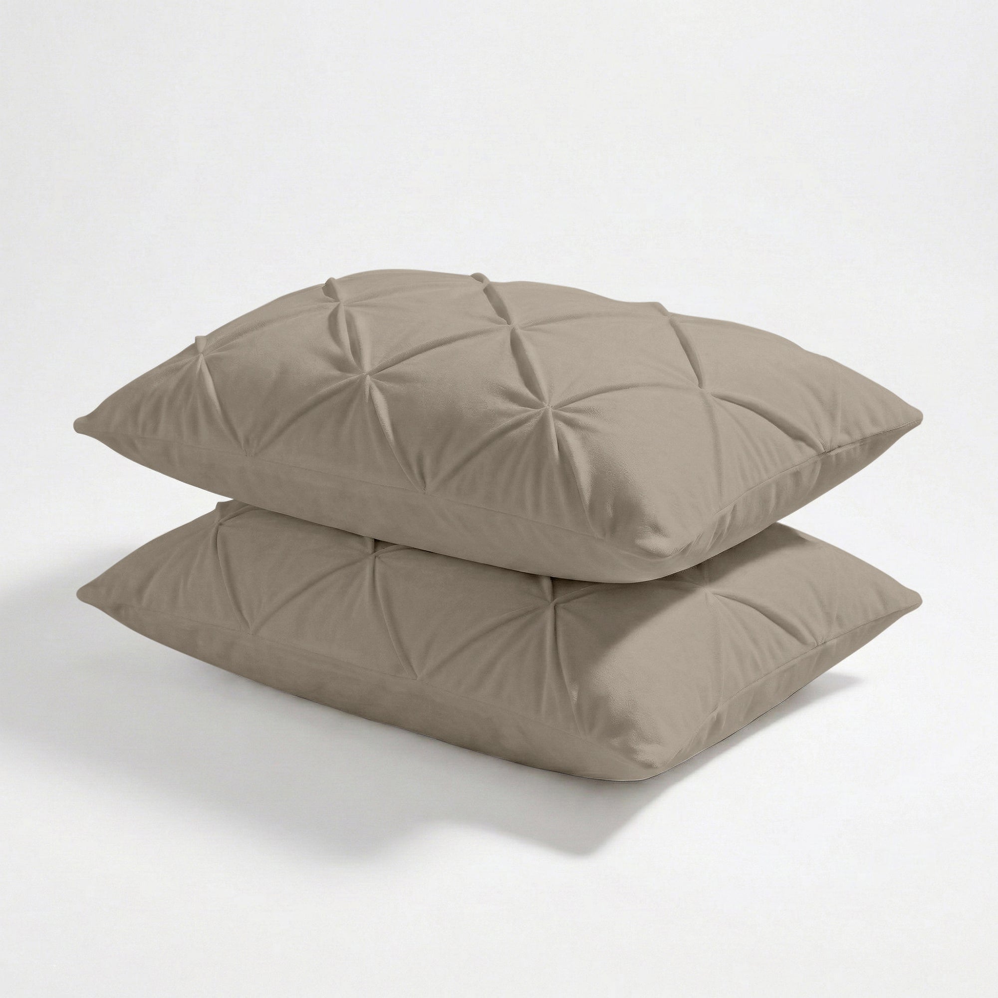 HappyBed Pillowcases | Grand Fold Velvet Light Taupe | Set of 2