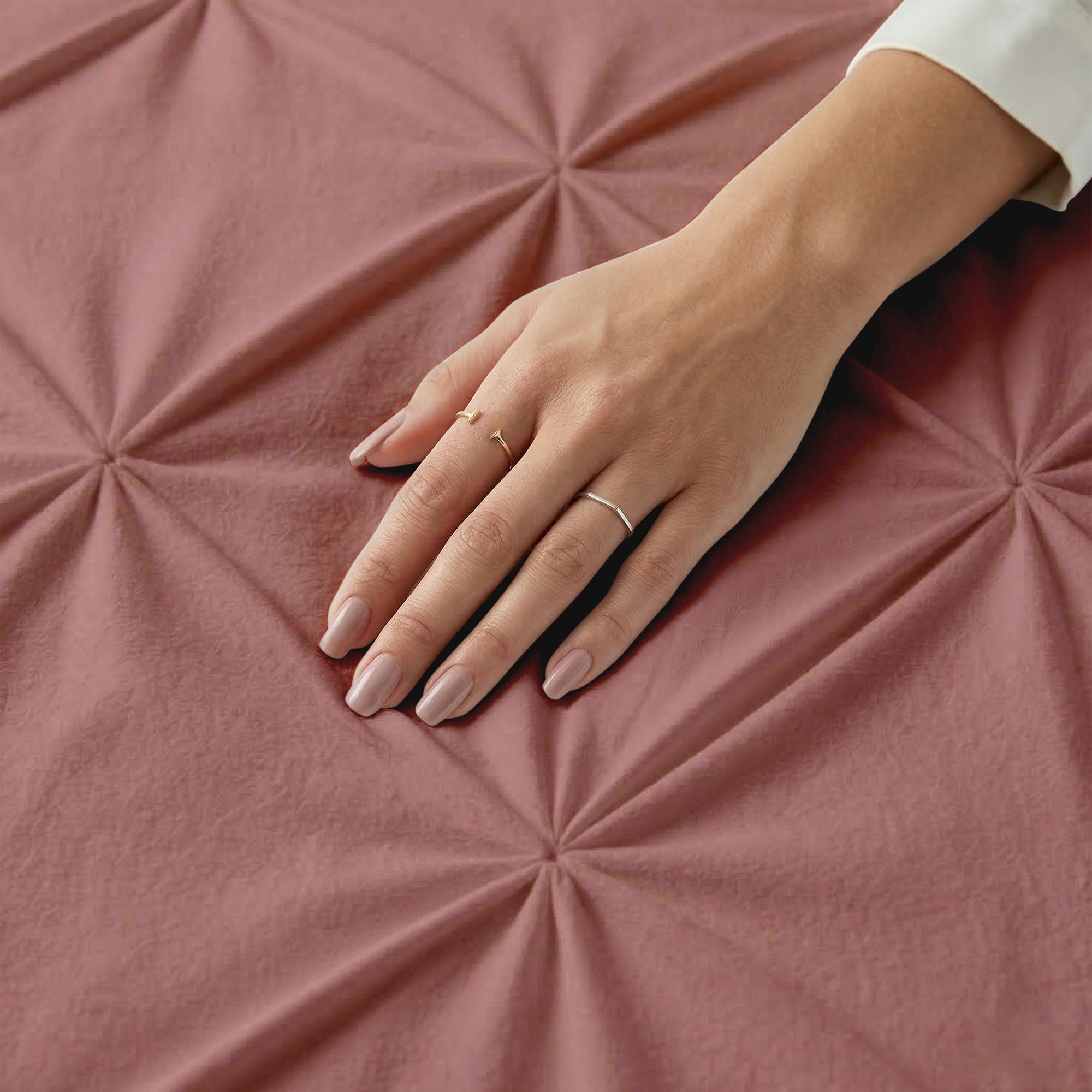 HappyBed Bettdecke | Grand Fold Velvet Altrosa | Für das ganze Jahr