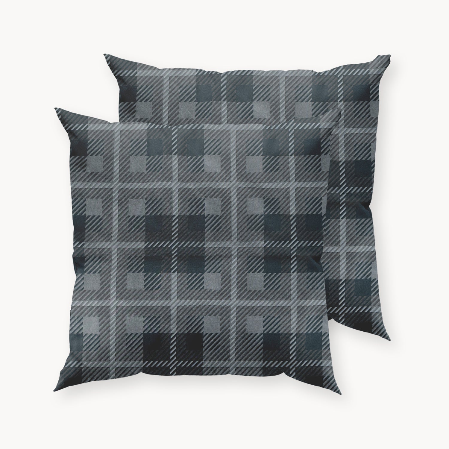 HappyBed taie d'oreiller | Tartan gris | Lot de 2