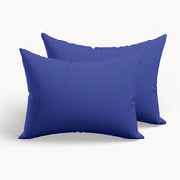 HappyBed Wafel Pattern donkerblauwe katoenen kussensloop set van 2 stuks 60x70cm met stijlvolle hotelsluiting