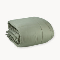 HappyBed Premium Bettdecke | Salbeigrün | Für das ganze Jahr | 100% Perkal Baumwolle