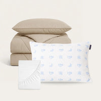 Taupe Cooling Bundel met IceSilk zomerdekbed, kussenslopen en premium traagschuim hoofdkussen voor verkoelende zomernachten
