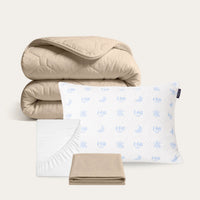 Taupe wasbaar dekbed in summer sale bundel aanbieding