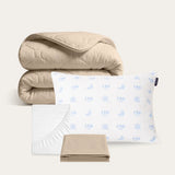 Taupe wasbaar dekbed in Summer sale bundel aanbieding