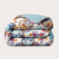 HappyBed x A Fish Named Fred double-sided colorful desert world dekbed for year-round use