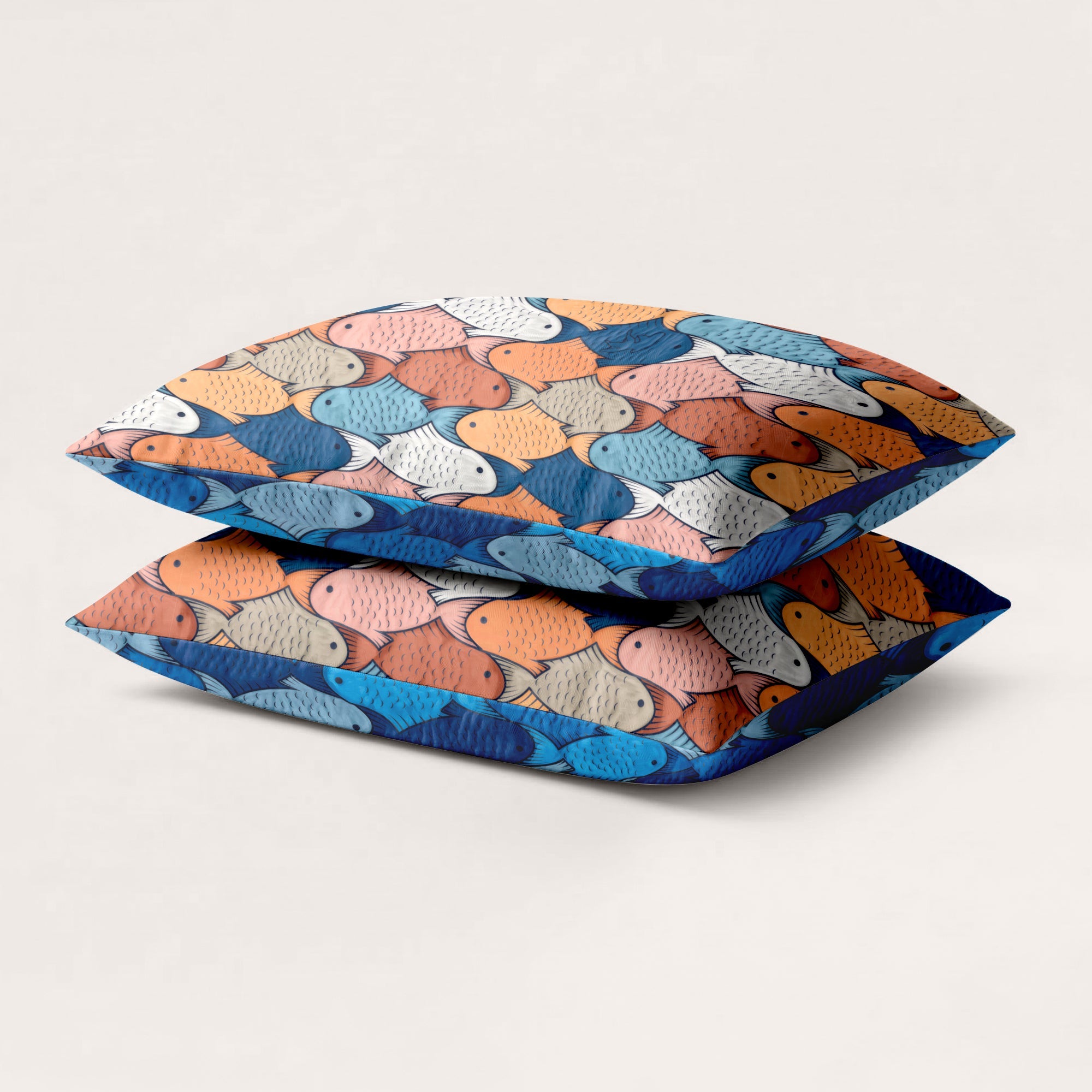 A Fish Named Fred x HappyBed 3D fish design pillowcases set of 2 with colorful, bold prints and soft fabric