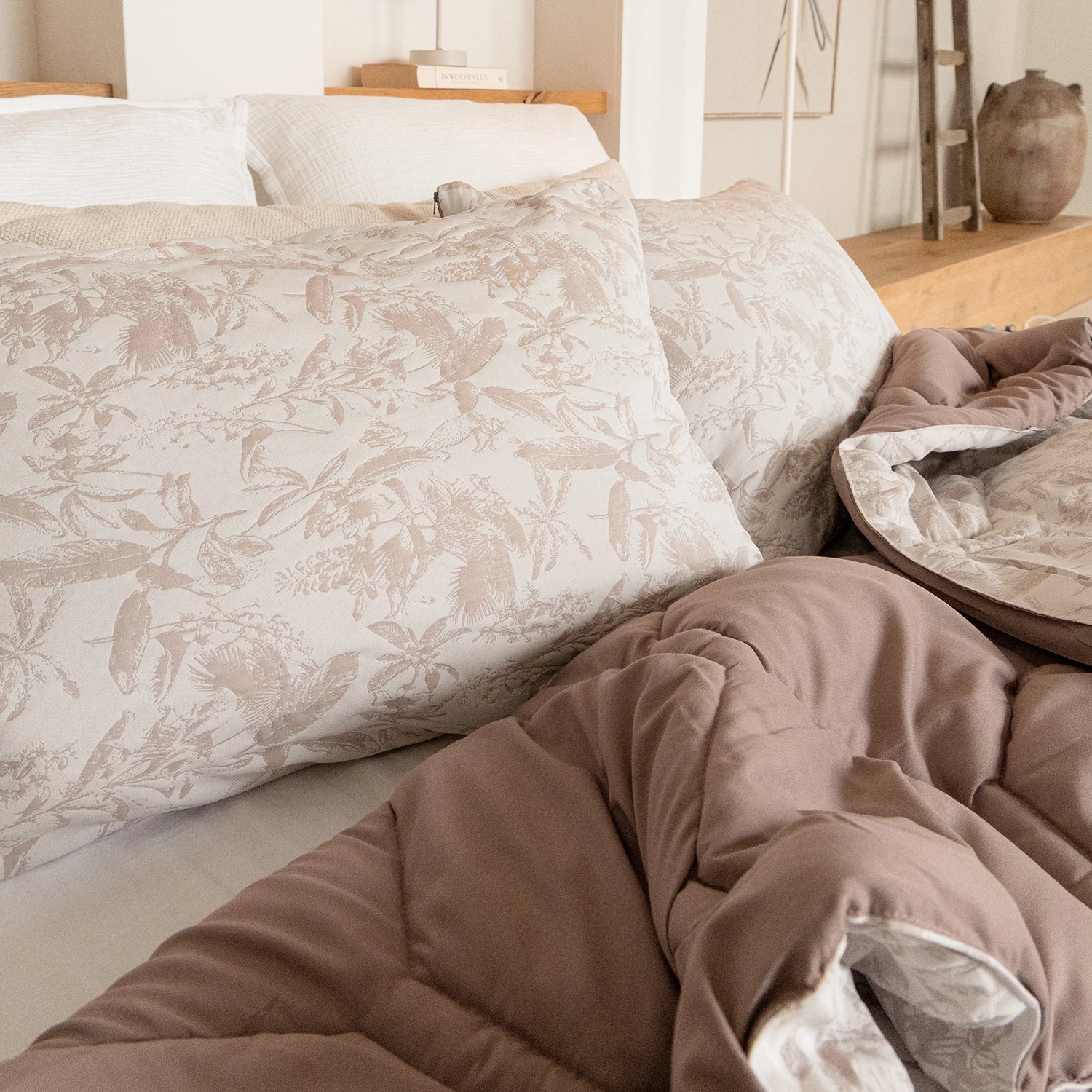 HappyBed Kussenslopen | Jacquard Brown | Set van 2