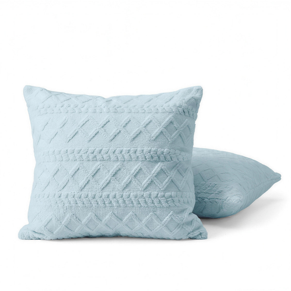 Kussenslopen | Teddy | Jacquard | Blauw | Set van 2