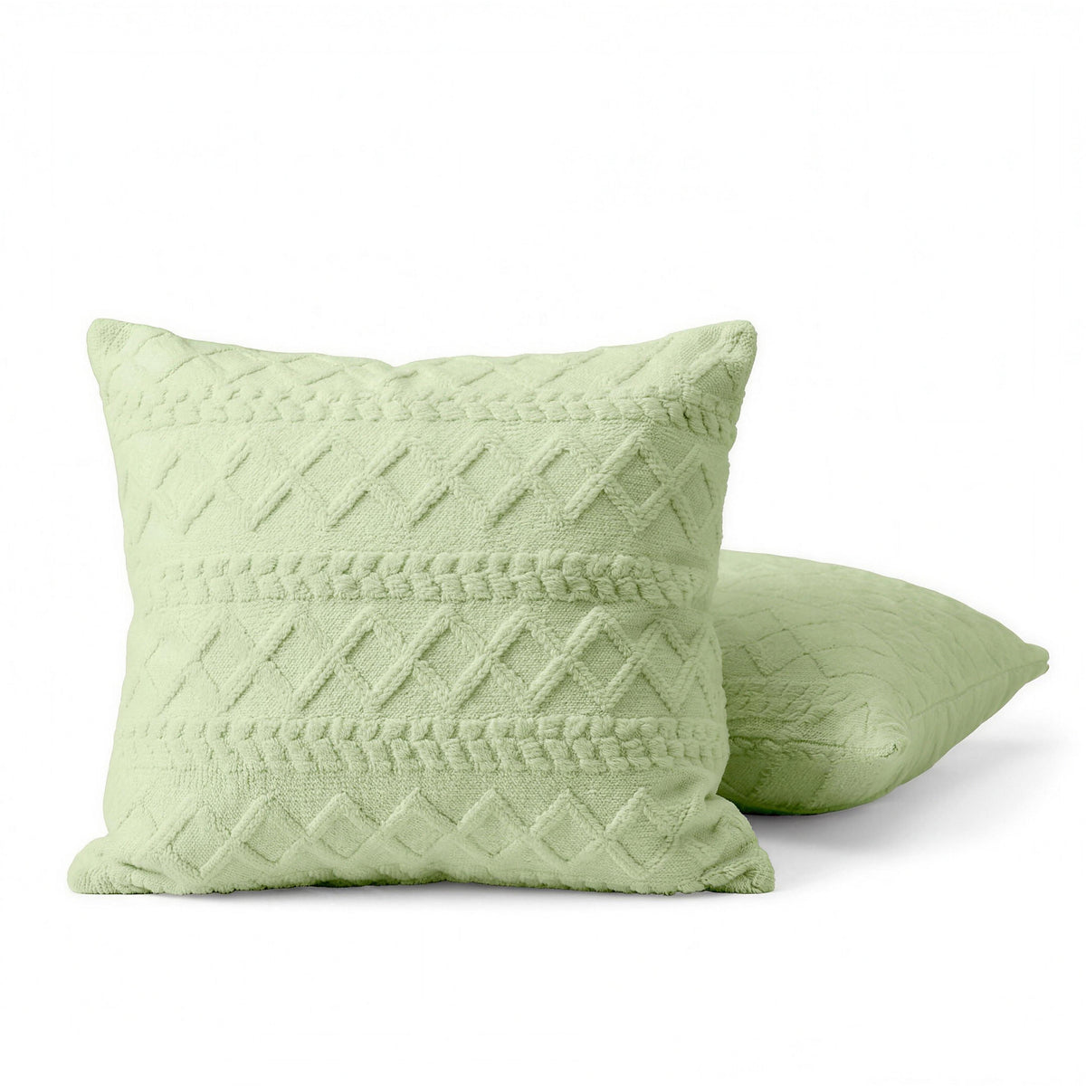 Kussenslopen | Teddy | Jacquard | Groen | Set van 2