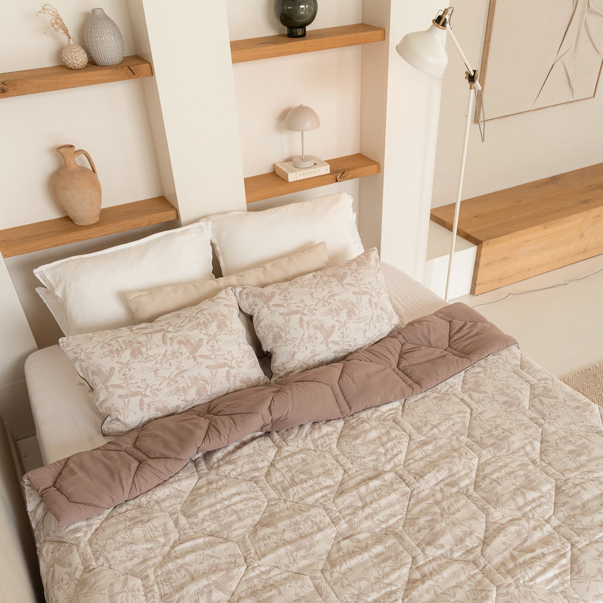 Washable All Season Duvet | Jacquard | Brown