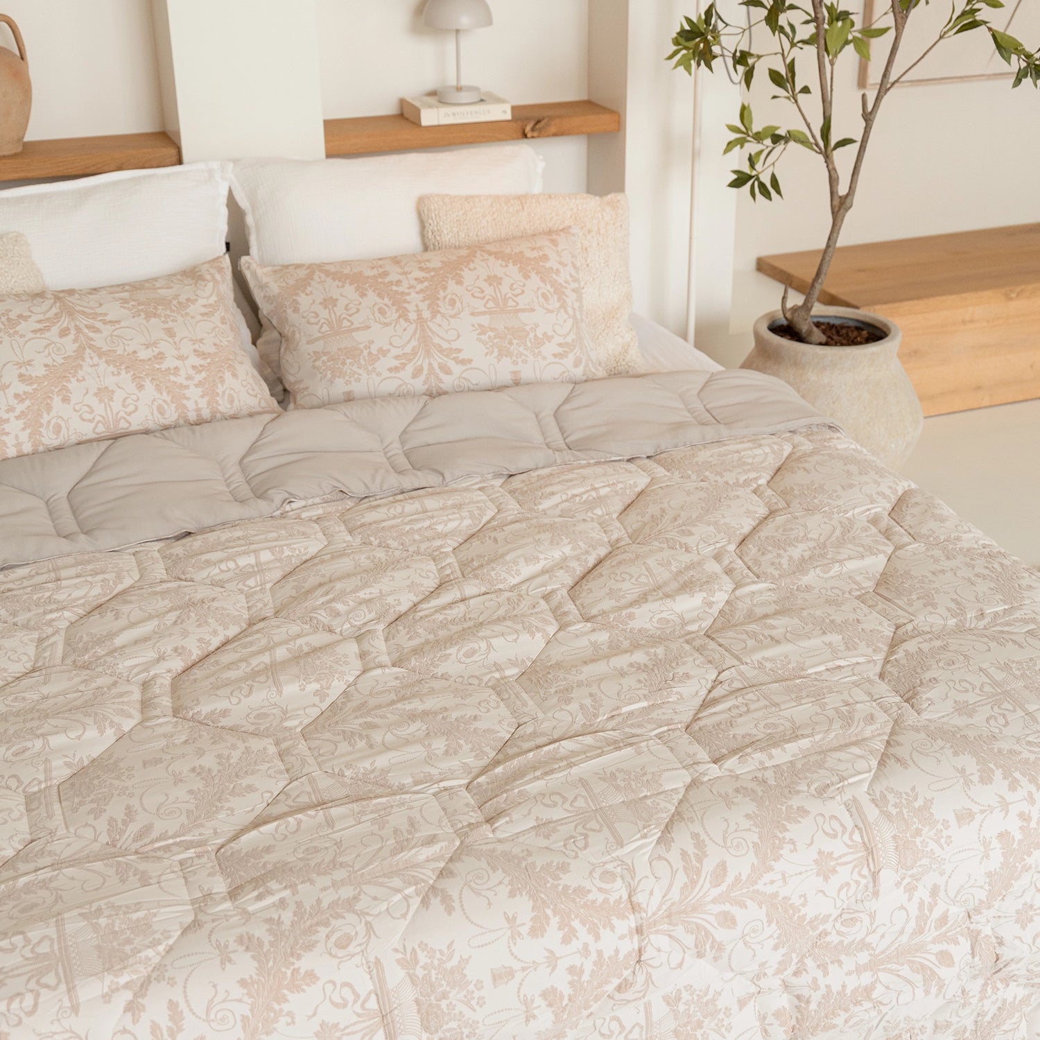 HappyBed Wasbaar All Season Dekbed | Jacquard | Taupe