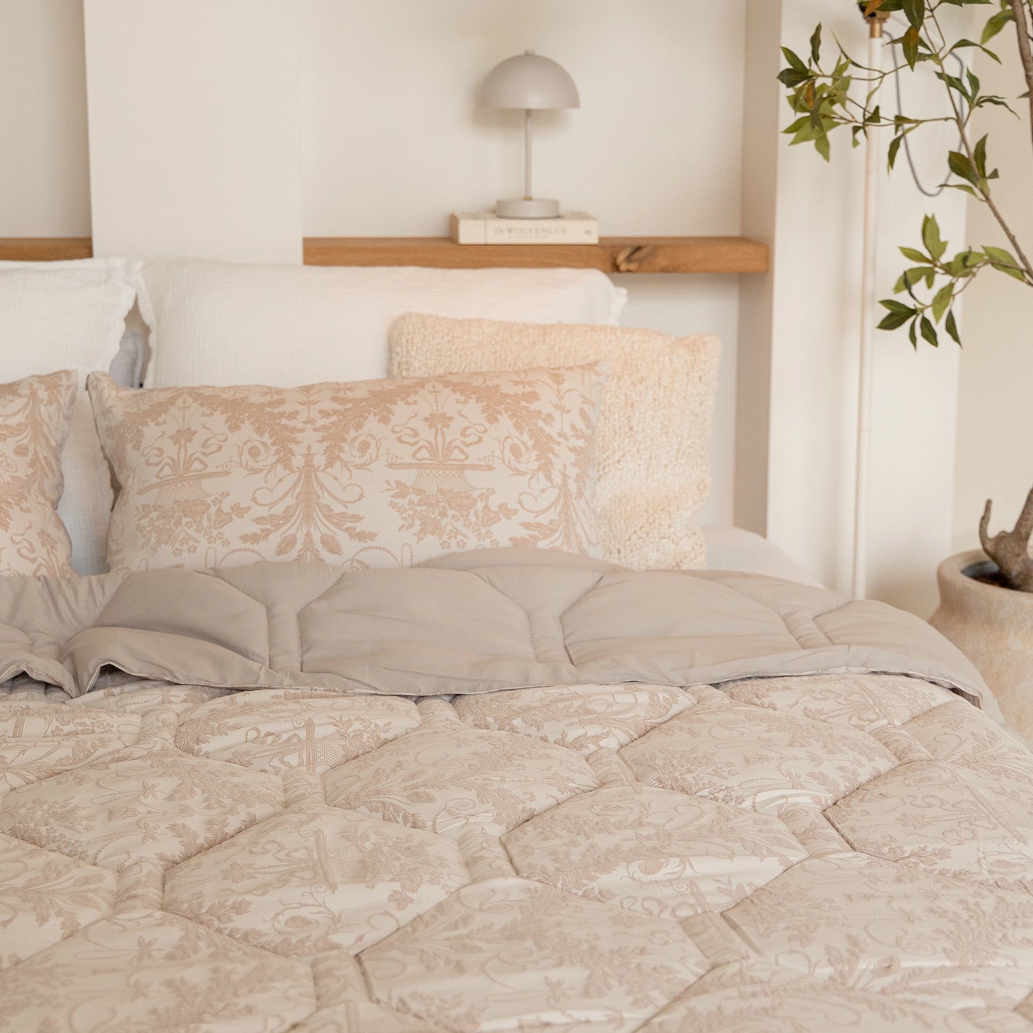Wasbaar All Season Dekbed | Jacquard | Taupe