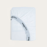 HappyBed Jersey hoeslaken wit van zacht, ademend katoen met elastische band voor perfecte pasvorm
