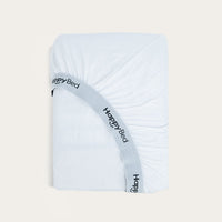 HappyBed Jersey hoeslaken wit van zacht, ademend katoen met elastische band voor perfecte pasvorm
