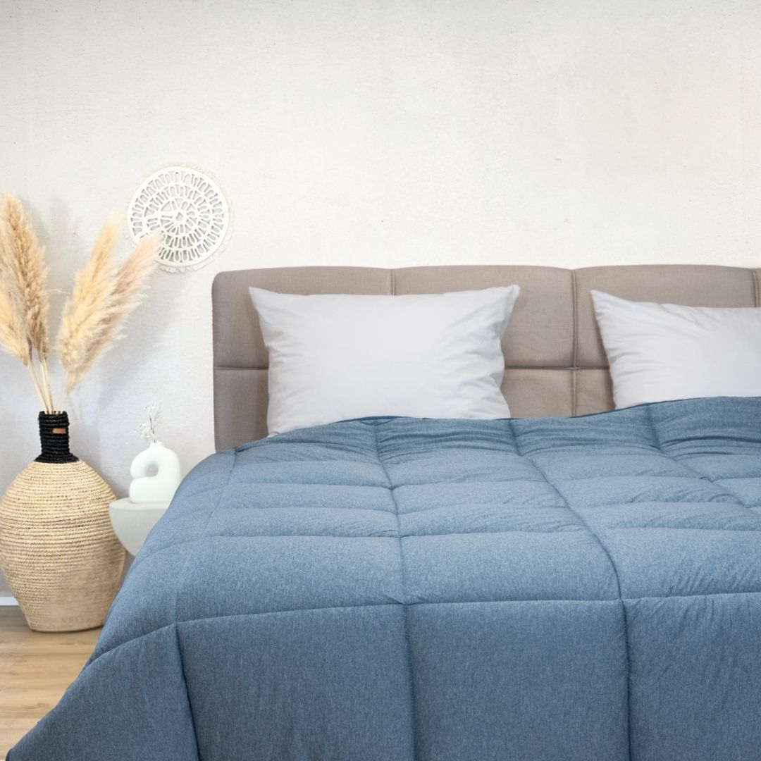 HappyBed Jersey dekbed blauw jaarbed comfortabel hypoallergeen sneldrogend ademend