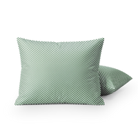 Kussenslopen | Katoen Satijn | Houndstooth Green | Set van 2