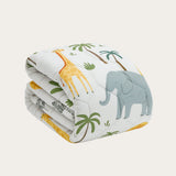 HappyBed Kids Dekbed met Eddy Elephant print, 100% katoenen kinderdekbed voor alle seizoenen