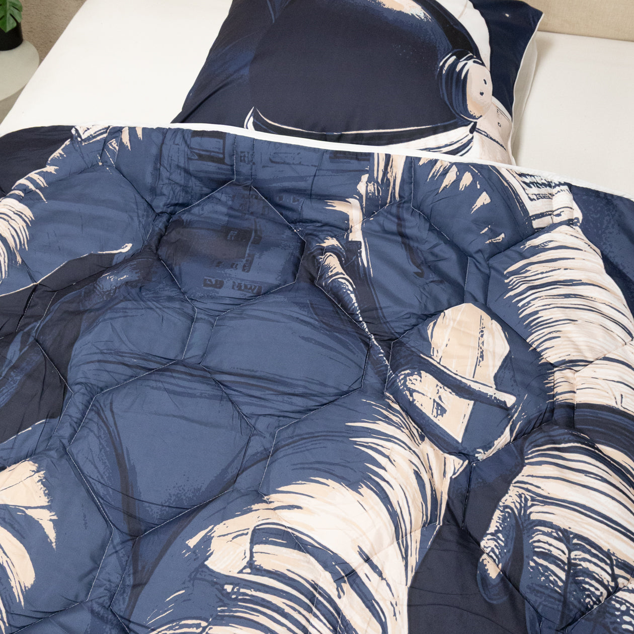 HappyBed Kids Dekbed | Astronaut | Voor het hele jaar + kussensloop (B)