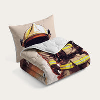 HappyBed Kids kinderdekbed met brandweerprint en bijpassende kussensloop voor het hele jaar