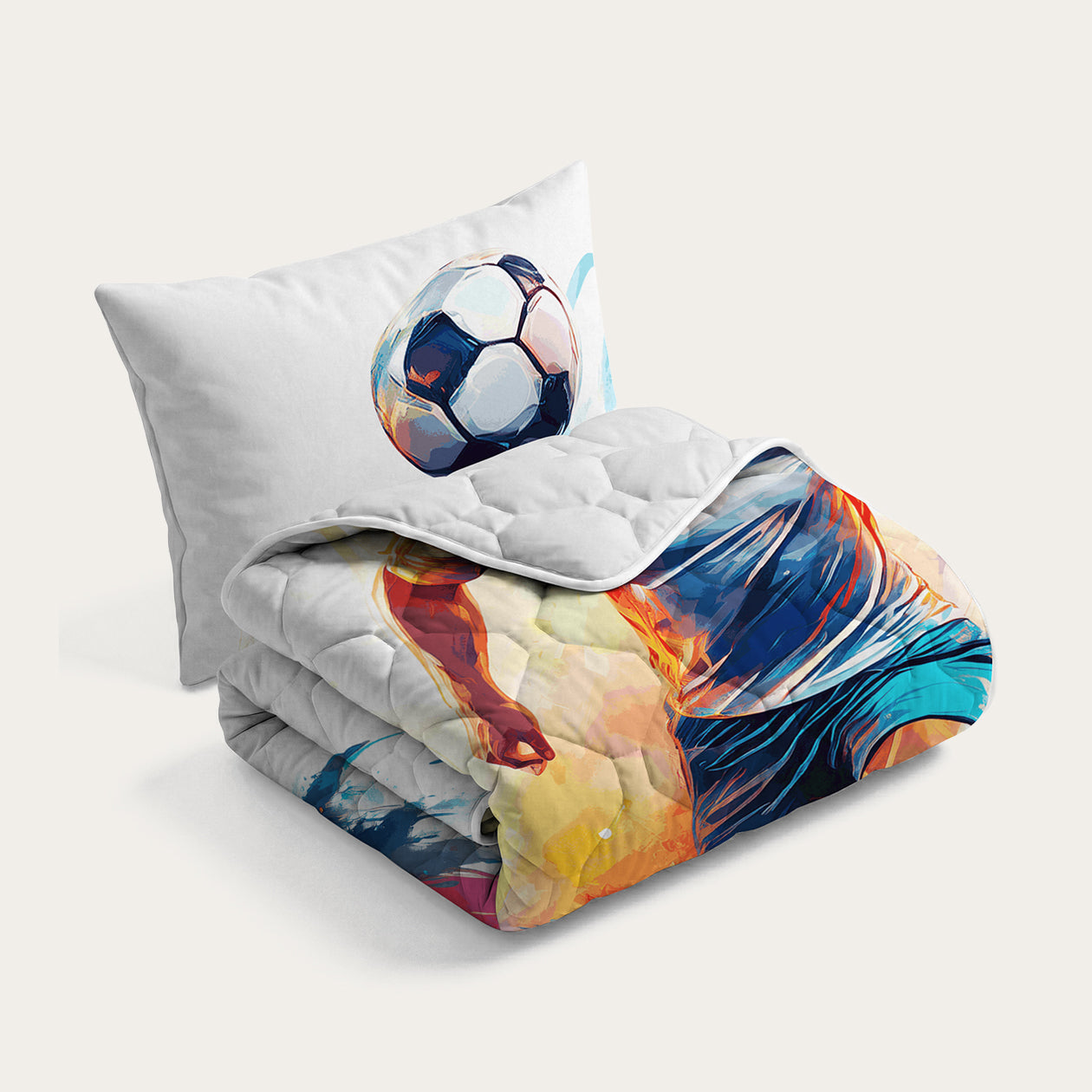 HappyBed Kinderbettdecke | Fußballer | Für das ganze Jahr + Kissenbezug - SKU: 8717752114689