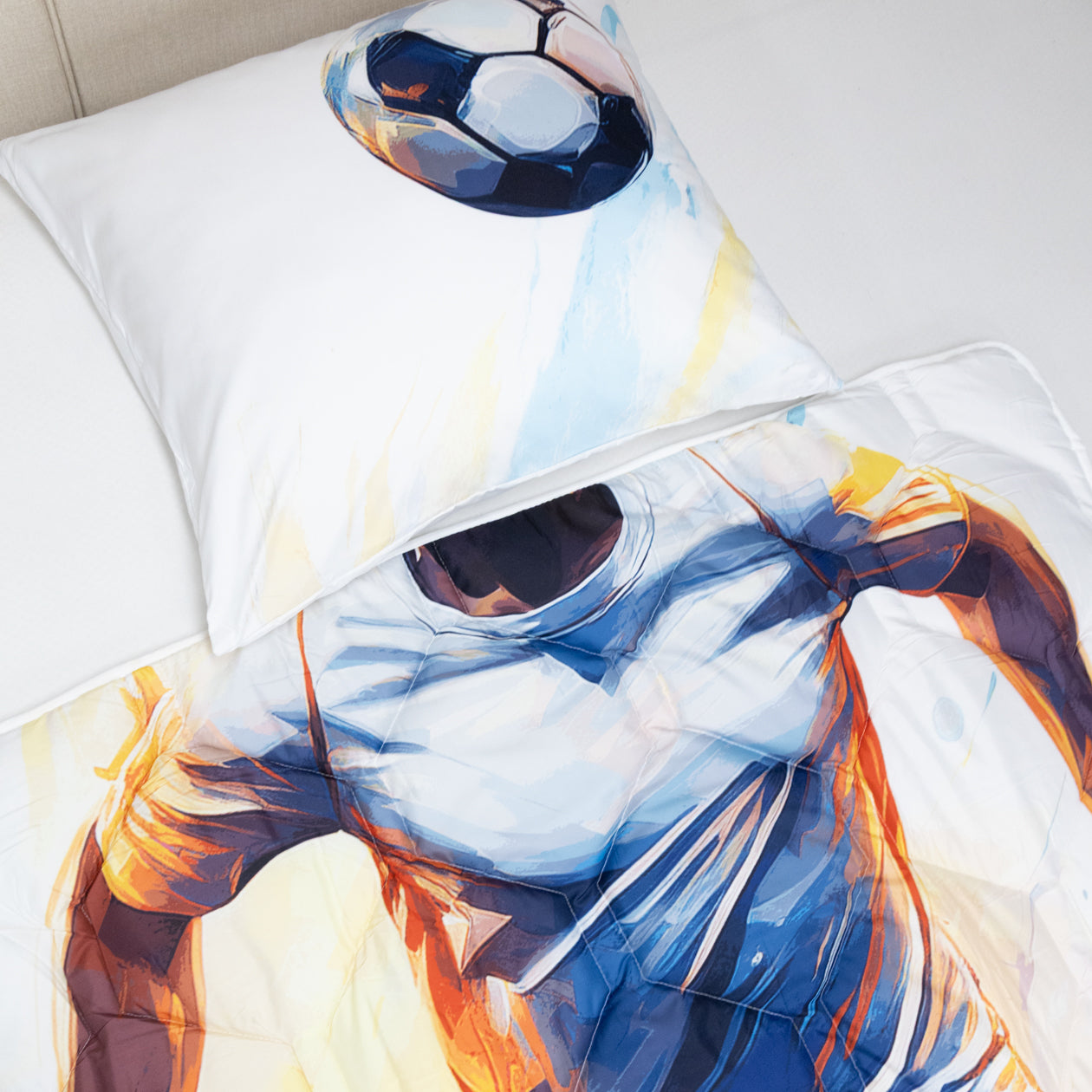 HappyBed Kids Dekbed | Footballer | Voor het hele jaar + kussensloop (B)