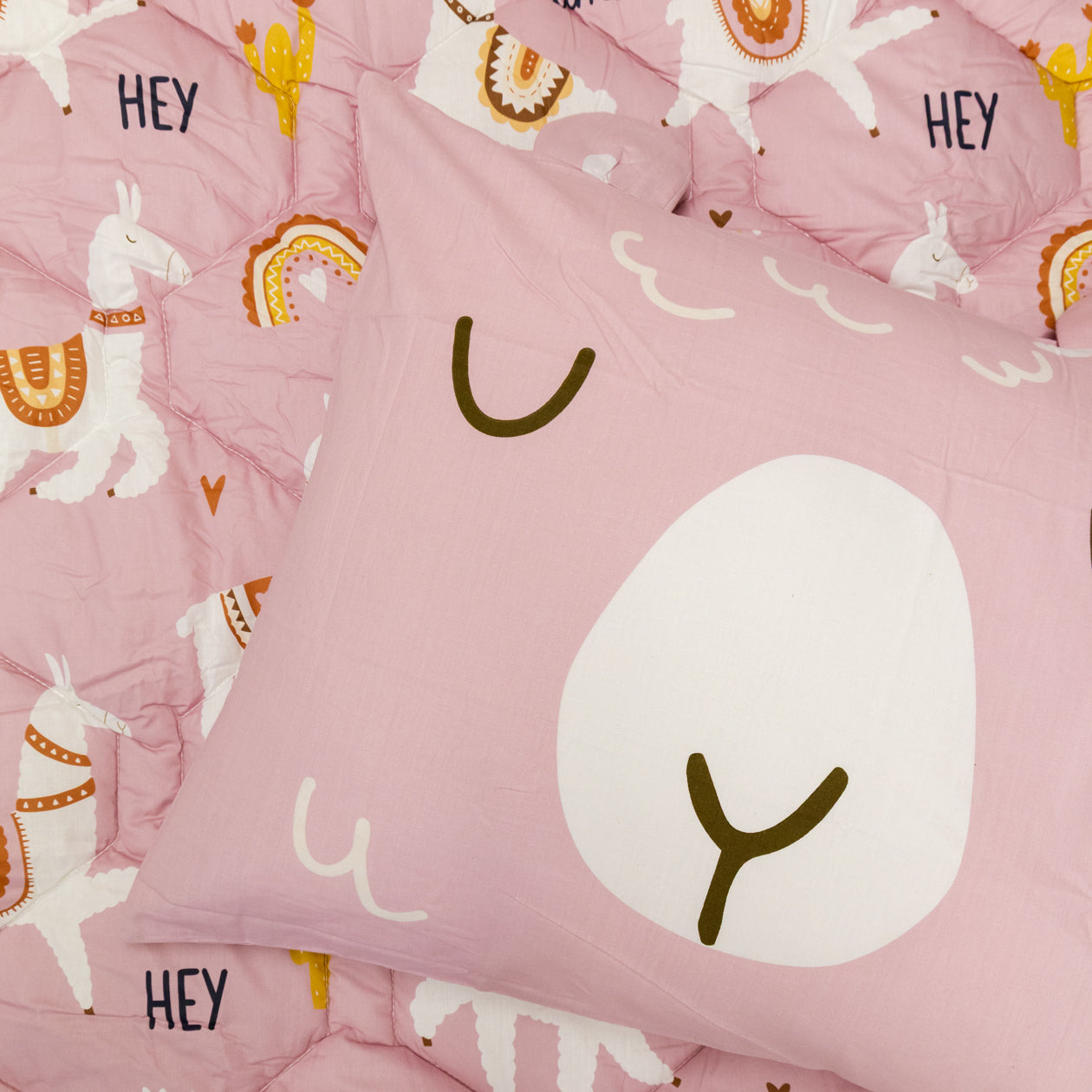 HappyBed Kids Kissenbezug | Lizzy Lama | 100% Baumwolle