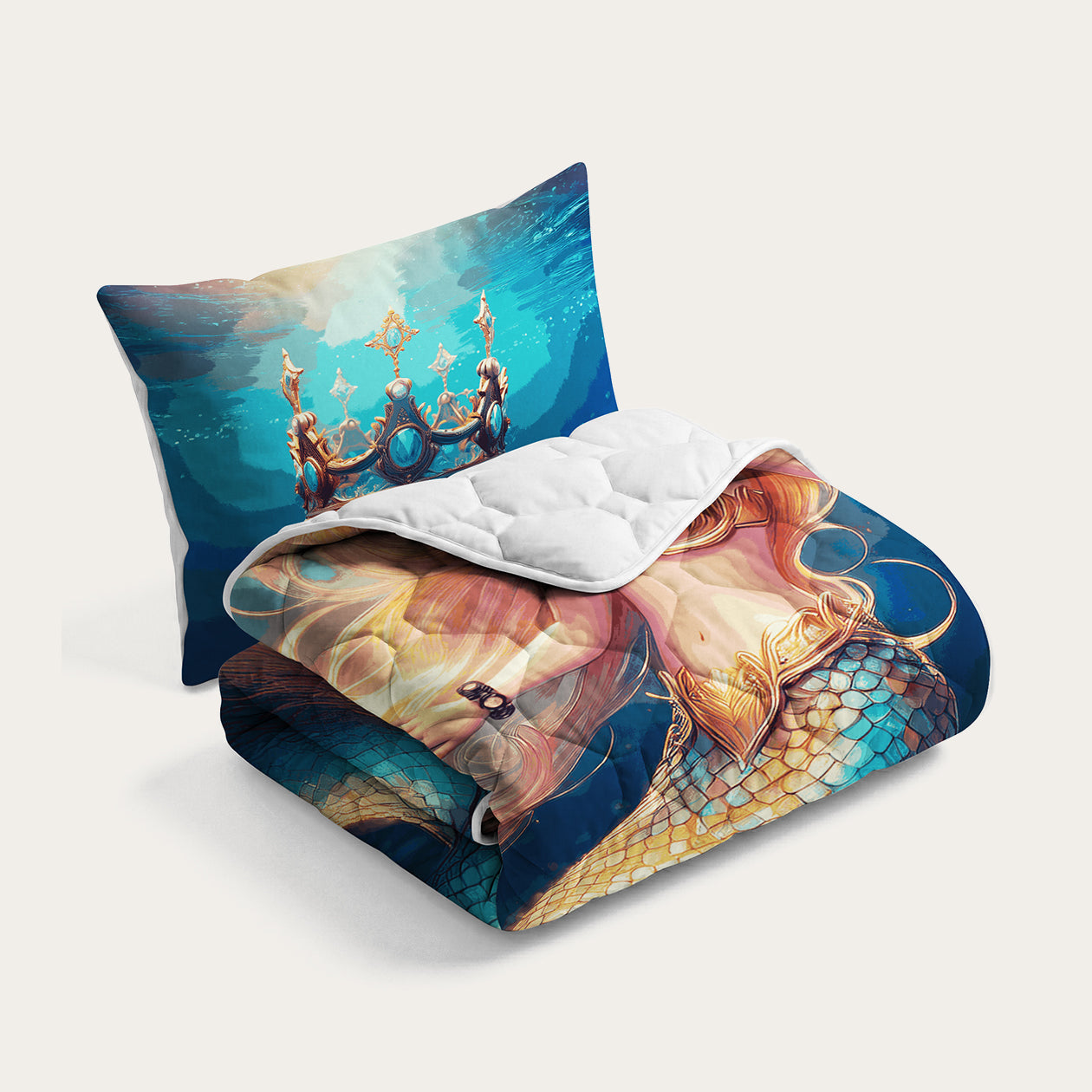 HappyBed Kinderbettdecke | Meerjungfrau | Für das ganze Jahr + Kissenbezug - SKU: 8717752114627
