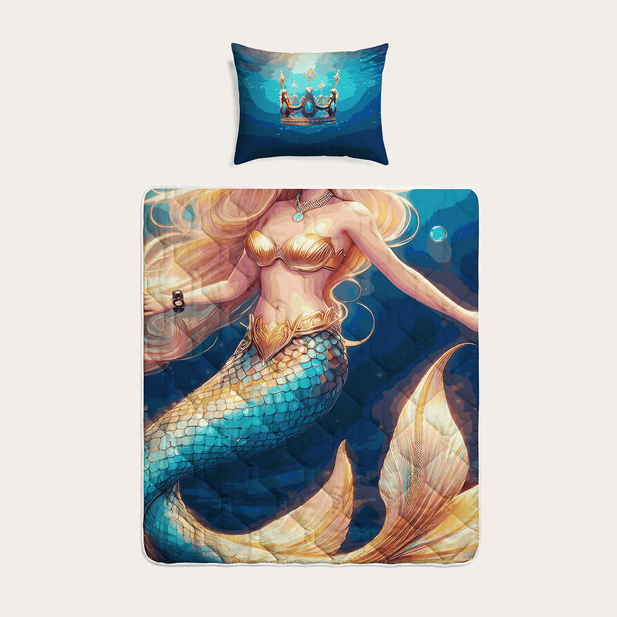 HappyBed Barn Täcke | Sjöjungfru | För hela året + örngott