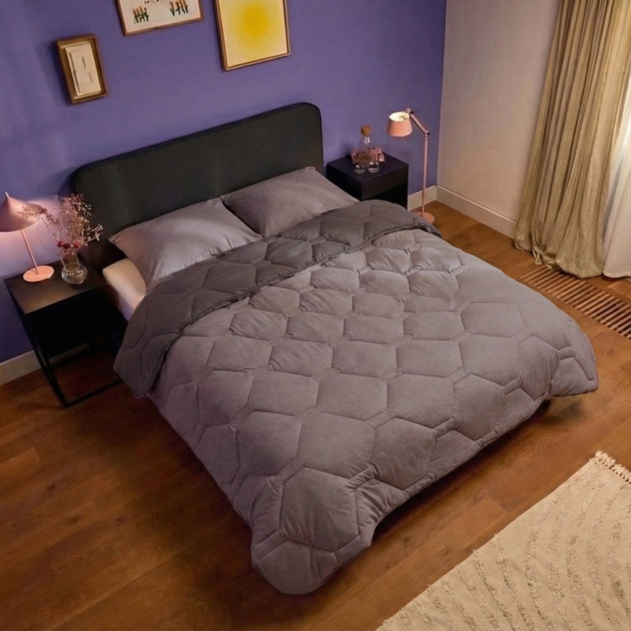 HappyBed Dekbed | Jersey Anthracite | Voor het hele jaar