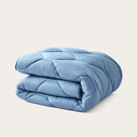 HappyBed Jersey dekbed blauw, zacht, ademend en warm voor het hele jaar