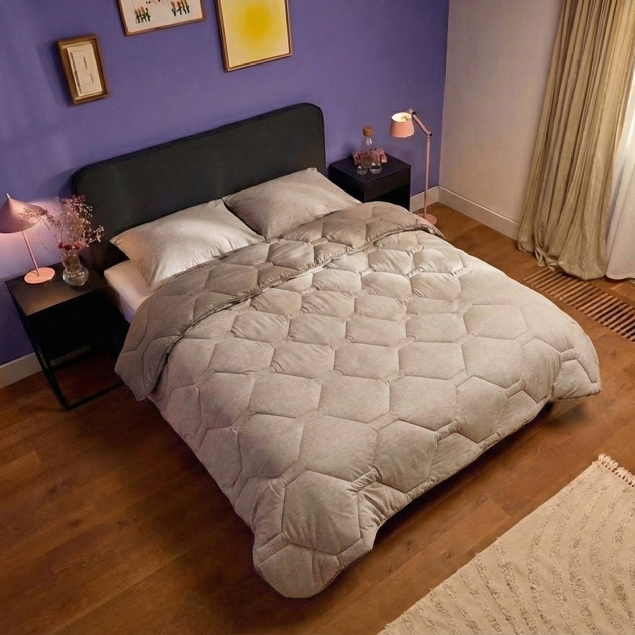 HappyBed Dekbed | Jersey Taupe | Voor het hele jaar