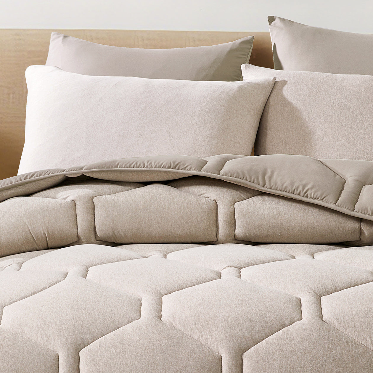 HappyBed Kussensloop Jersey | Taupe | Set van 2