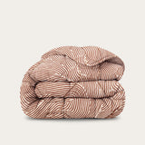 HappyBed Dekbed Sea of Lines beige met bruin patroon voor alle seizoenen