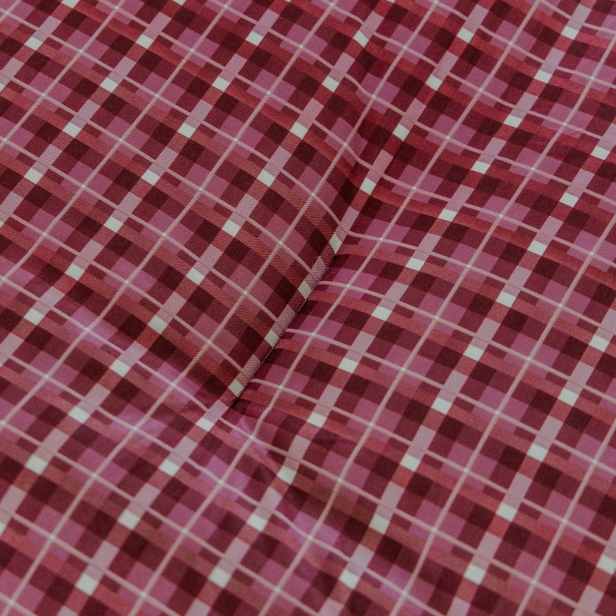 Washable All Season Duvet | Marshmallow | Tartan Burgundy