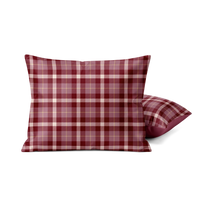 Pillowcases | Marshmallow | Tartan Burgundy
