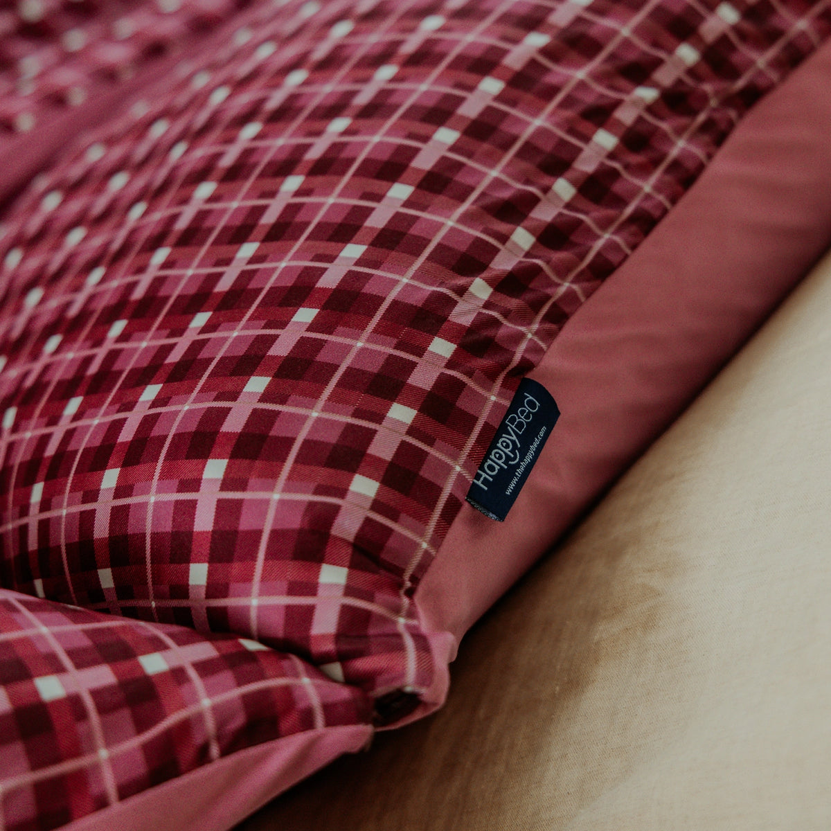 Pillowcases | Marshmallow | Tartan Burgundy