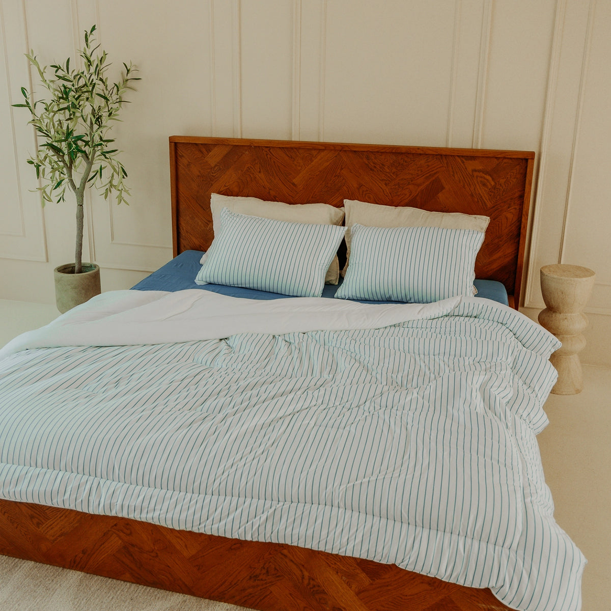 Washable All Season Duvet | Marshmallow | Coastal Stripes