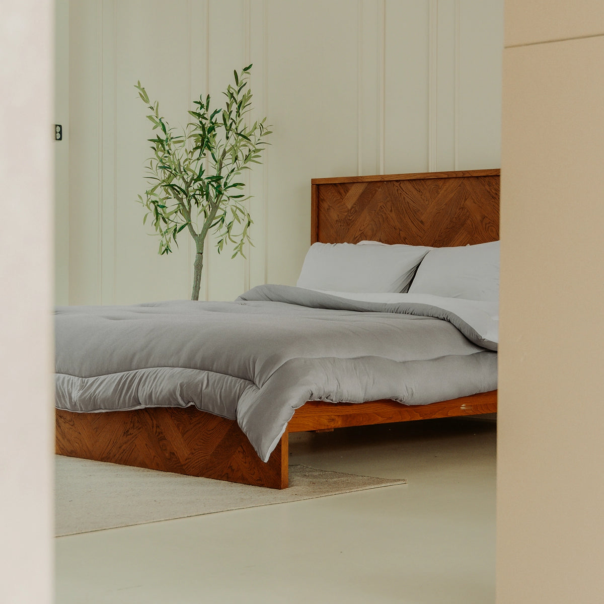 Washable All Season Duvet | Marshmallow | Grey