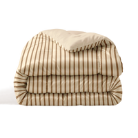 Washable All Season Duvet | Marshmallow | Mocha stripes