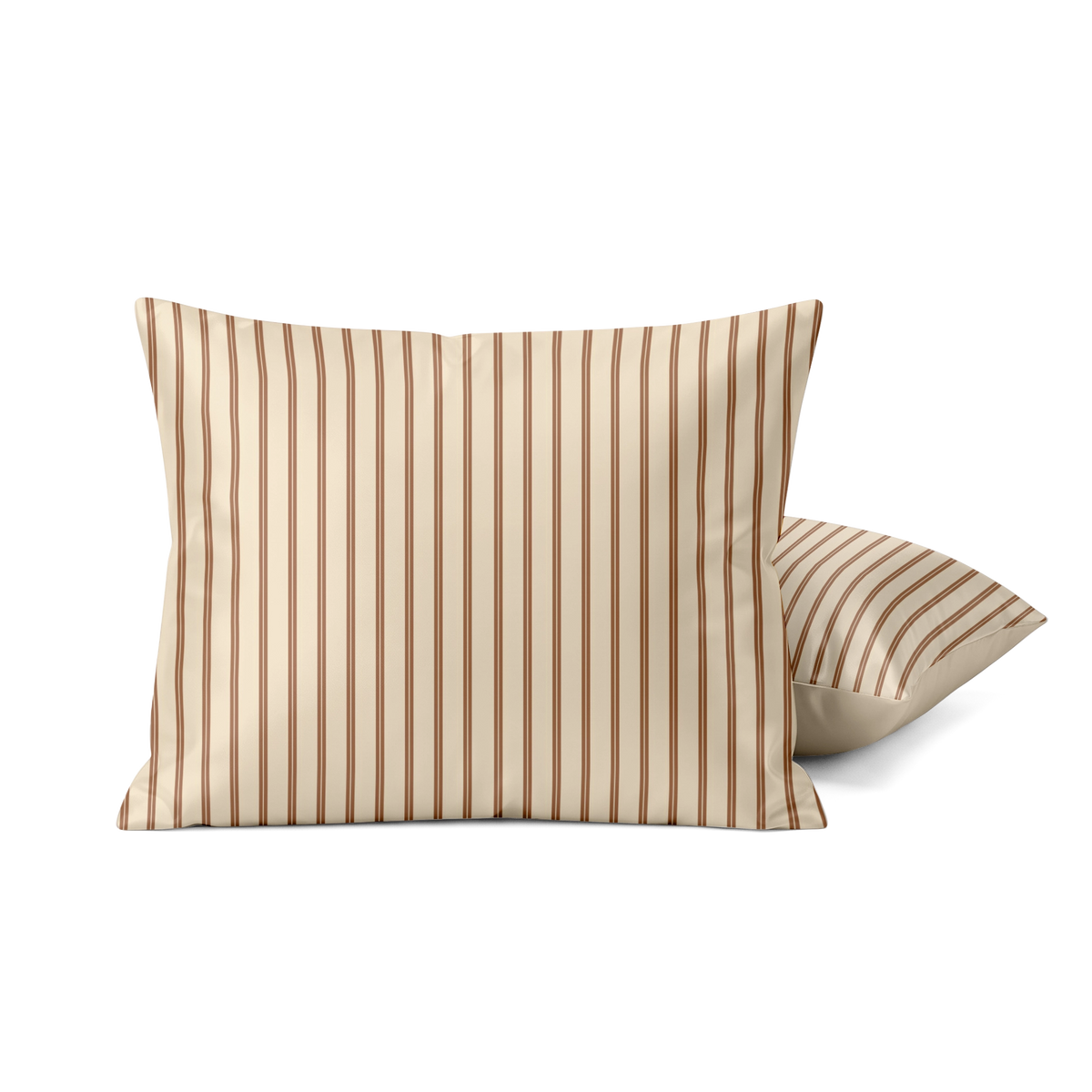 Pillowcases | Marshmallow | Mocha stripes