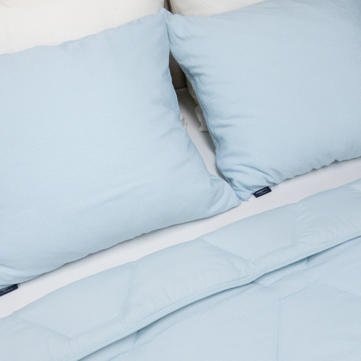 HappyBed Bettdecke | Musselin Hellblau | Für das ganze Jahr