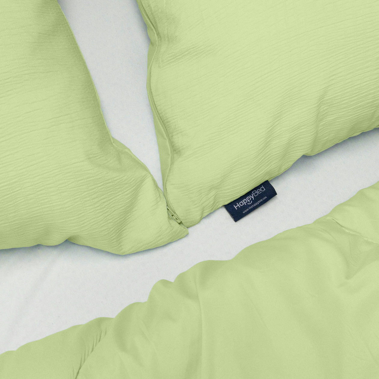 HappyBed Pillowcase | Muslin Light Green | Set of 2