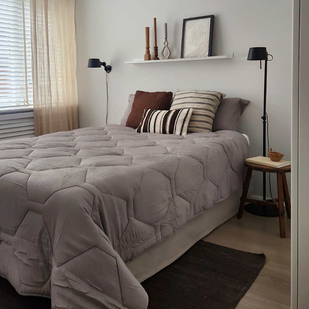 HappyBed Mousseline Grey - Duvet for the whole year