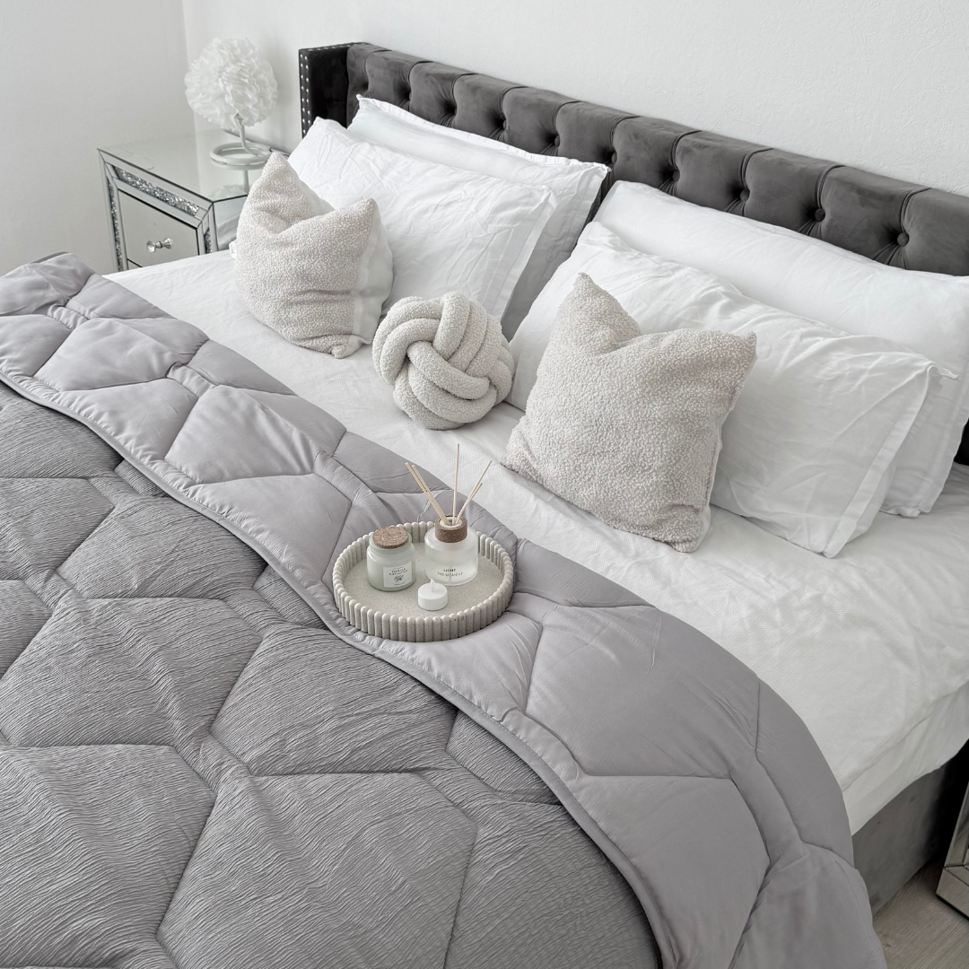 HappyBed Mousseline Grey - Duvet for the whole year