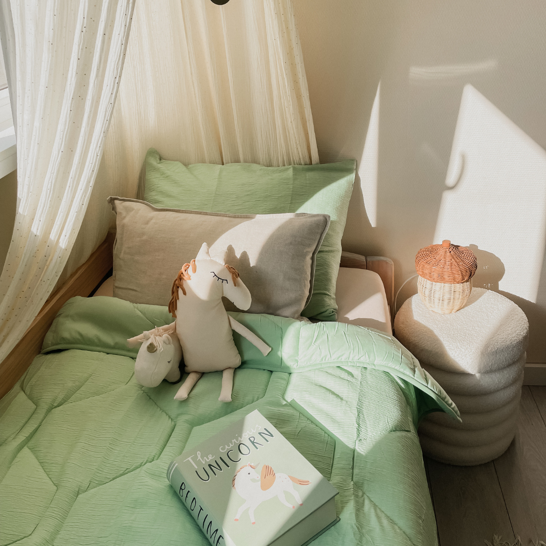 (BF) HappyBed Duvet | Muslin Light Green | For the whole year