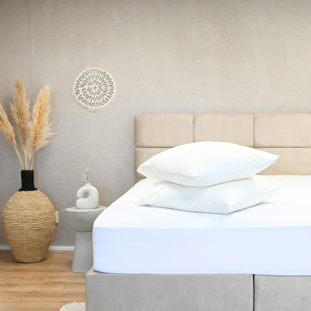 HappyBed Premium Pillowcase | Off White | Set of 2 | Percale Cotton